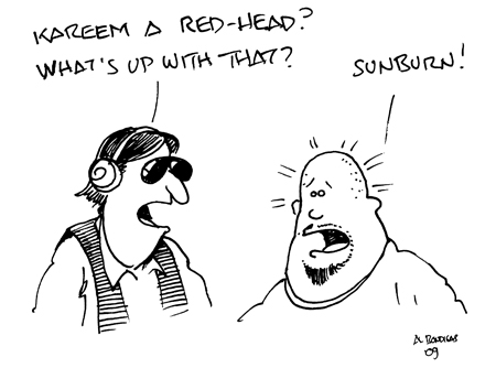 RedHead Kareem - cartoon by Al Bondigas